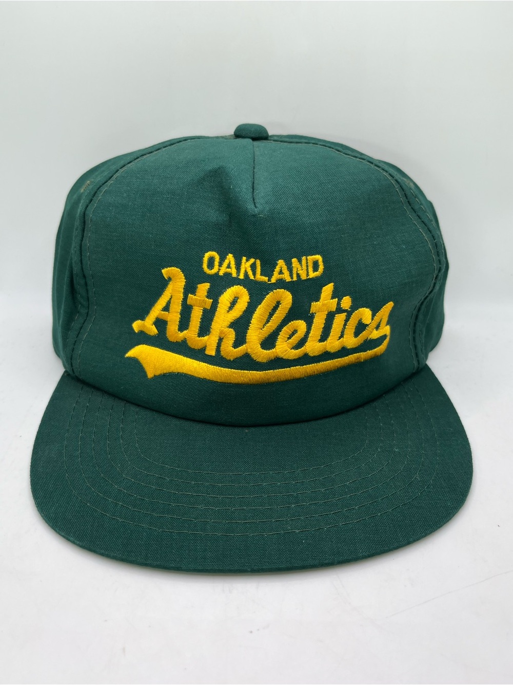 Oakland Athletics Green and Yellow Script Baseball Cap Sports Specialities
